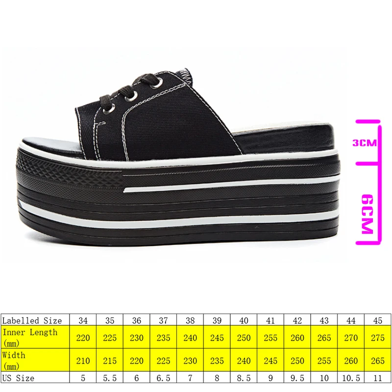 Fujin 9cm Canvas Women Platform Slippers Wedge Sandals High Heel Open Toe Slides Women Summer Shoes Outdoor Slippers