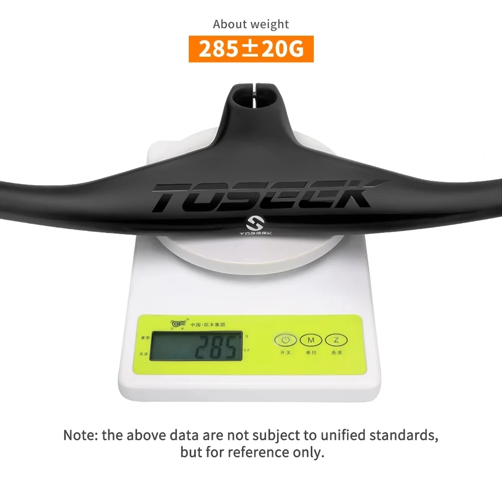 TOSEEK Bicycle MTB Handlebar and Stem 28.6mm -17 Degrees Carbon Fibre Integrated Handlebar Mountain Bike Parts 660 - 800mm