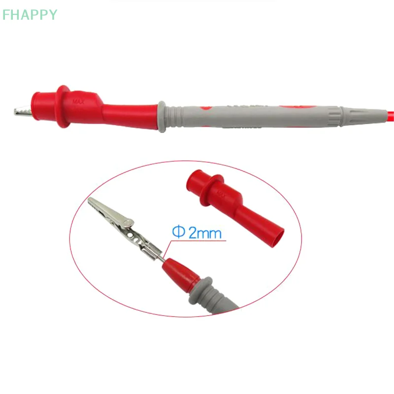 2pcs Multimeter Push On Alligator Clip P2008 Inline 2mm Probe Insulated Crocodile Clamp For Electrical Test Probes