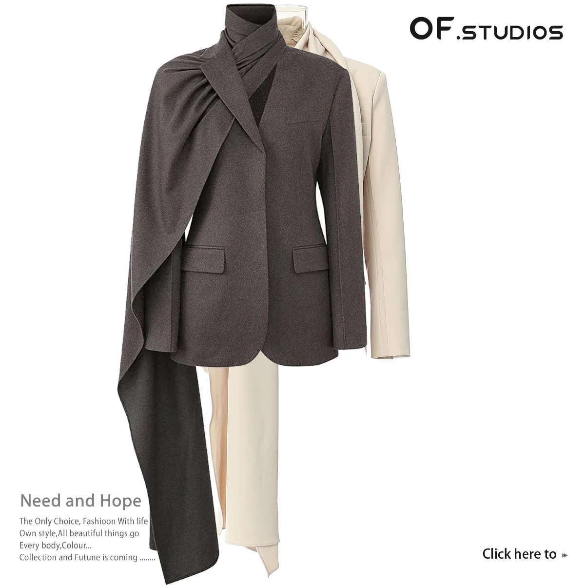 2025 New Atmospheric Scarf With Perforated Personalized Tailoring Fashion Long Sleeve Spring Suits Jacket For Women Blazers