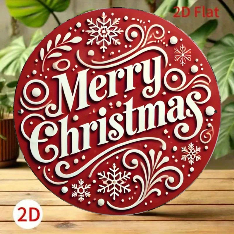 لافتة ألومنيوم معدنية ثنائية الأبعاد لعيد الميلاد الريفي - يجب اقتناؤها للمقاهي المنزلية والمطاعم وعشاق عيد الميلاد - أجواء احتفالية #5