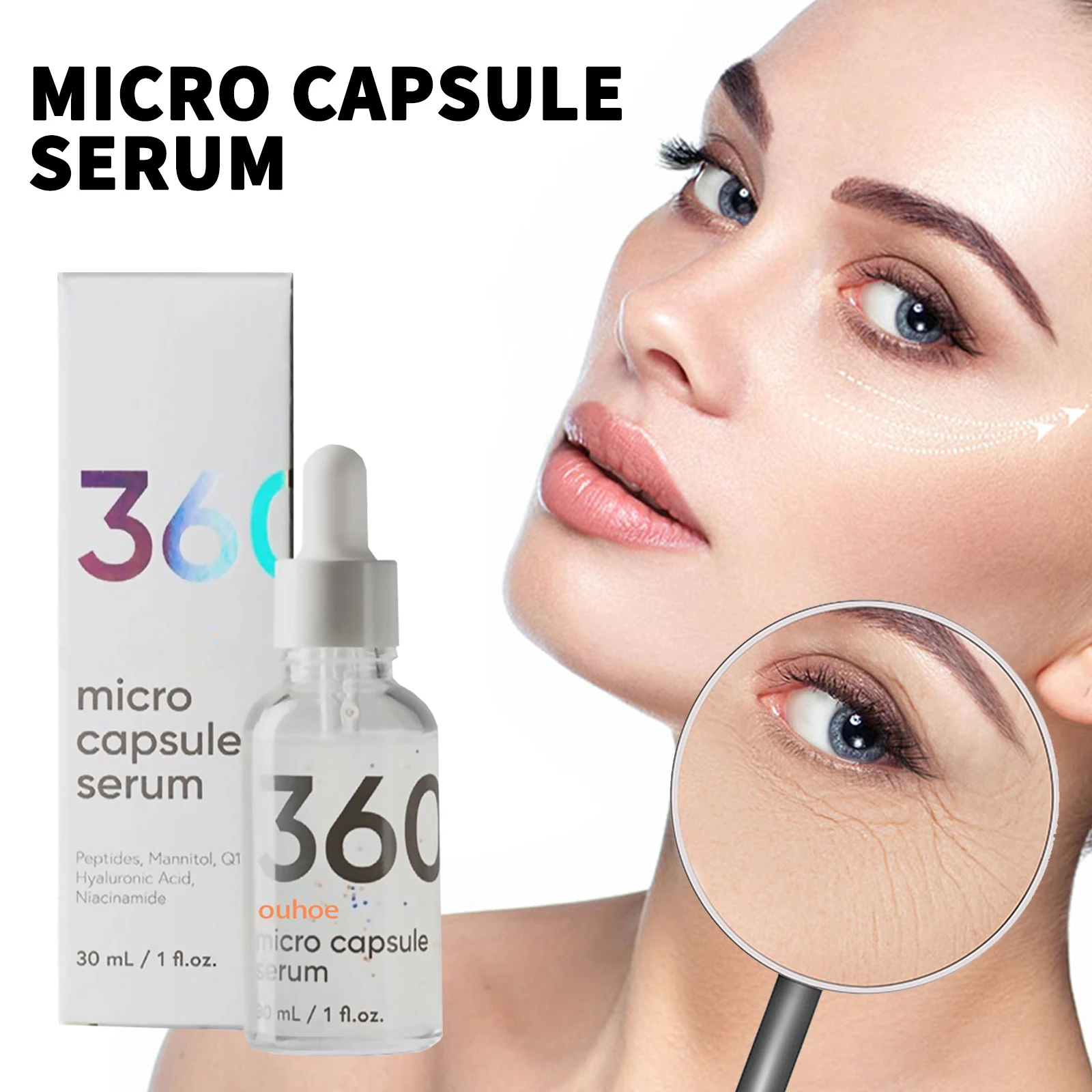 Moisturizing and repairing capsule serum Lightens fine lines neck lines firms and brightens skin moisturizing anti-wrinkle