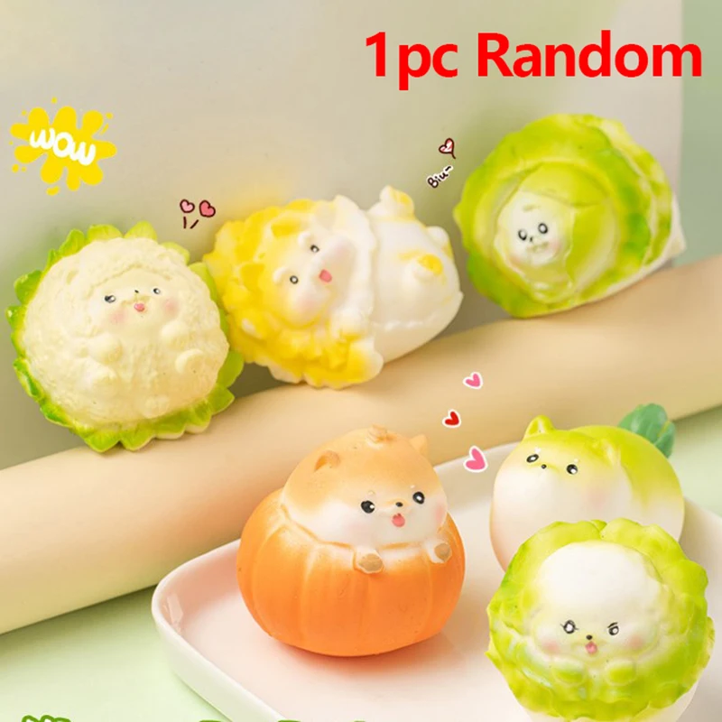 Vegetable Dog Blind Box  Toys Mochi Kawaii Stress Relief Squeeze Toy For Kids Birthday Gift