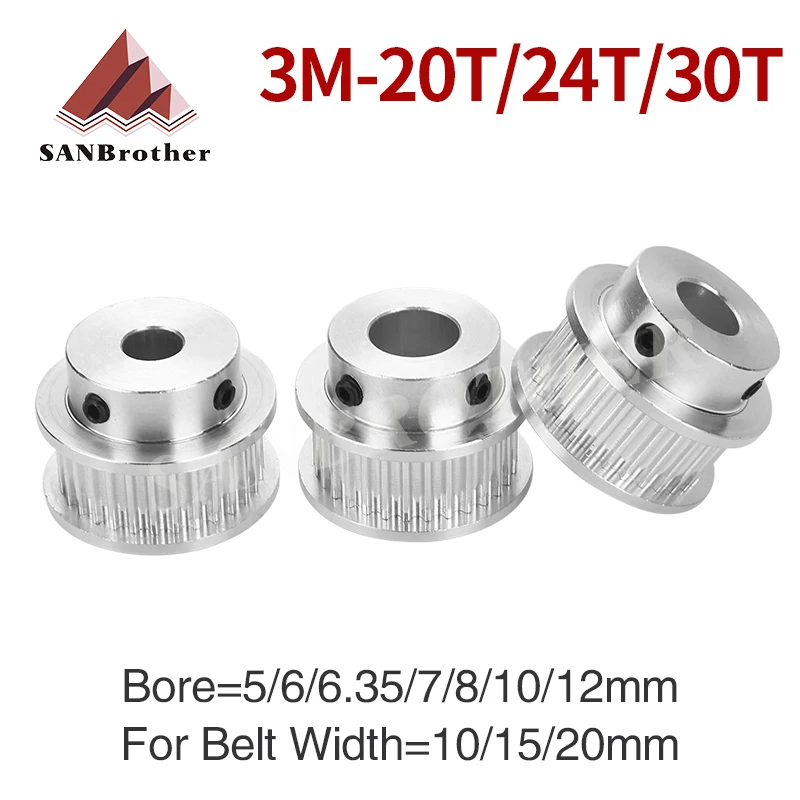 

HTD3M Pulley 20T 24T 30T Timing Pulley 3M Synchronous Wheel 20Teeth 24teeth 30teeth Bore 5~14 Belt Width 10/15/20 HTD 3M Pulley