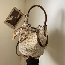 Sac Poplene Femme Temperament Summer Women Simple Top-handbag Fashion All-in-one Crooss Shoulder Bag Under Straddle Bucket Bag