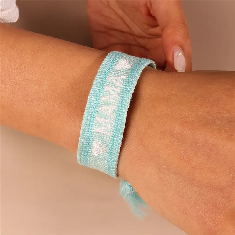 New Boho Adjustable Woven Rope Bracelets Bangle Embroidery Braided Tassel Best Mom Mama Bracelets for Mother\'s Day Jewelry Gifts