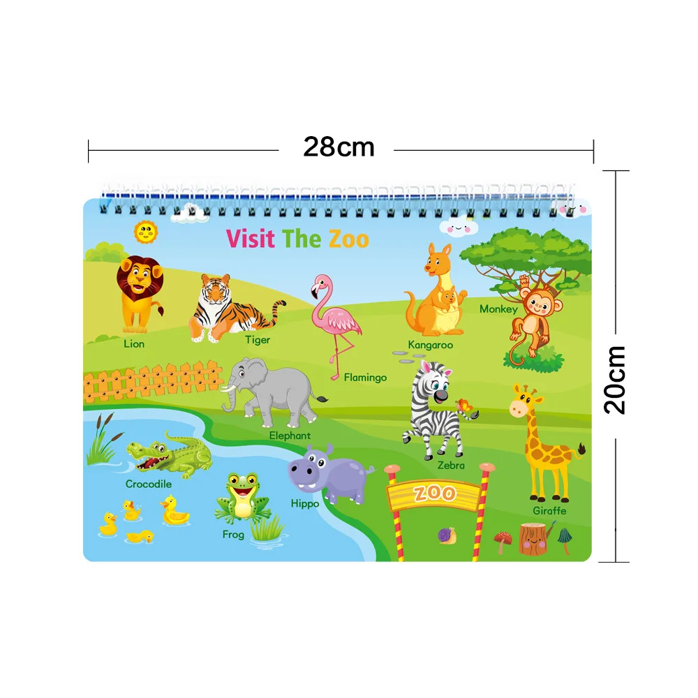 Beschäftigtes Buch für Kinder – 16 Themen, wiederverwendbare Aufkleber, Zeichnen, Geschenkbox – Montessori-Lernspielzeug, sensorische Entwicklung, ruhiges Buch