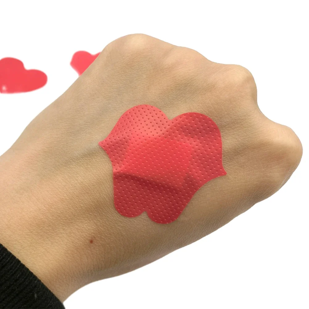 20pcs/set Red Heart Band Aid Waterproof Breathable Wound Plasters Heart Shaped Children Kids Skin Patch Concert Body Stickers