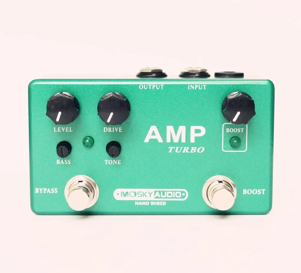 MOSKY Pedal De Guitarra AMP TURBO BOOST OVERDRIVE Guitar Pedal Effect Metal Shell Musical Instruments Pedal with Clean Booster