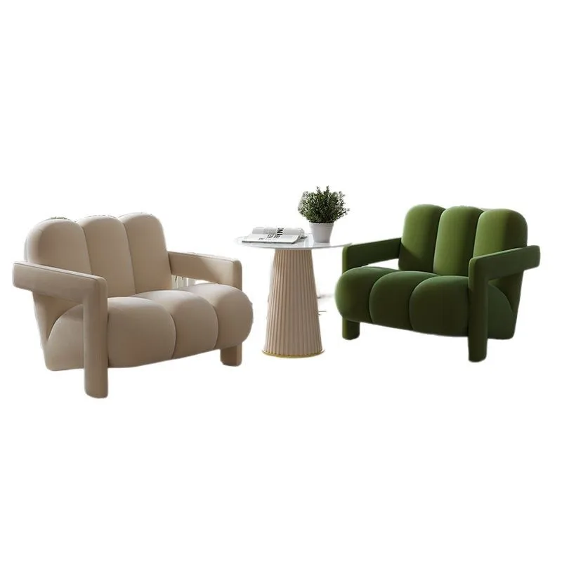

Nordic light luxury cream style living room home lazy sofa modern hotel B&B beauty salon leisure single chair combination