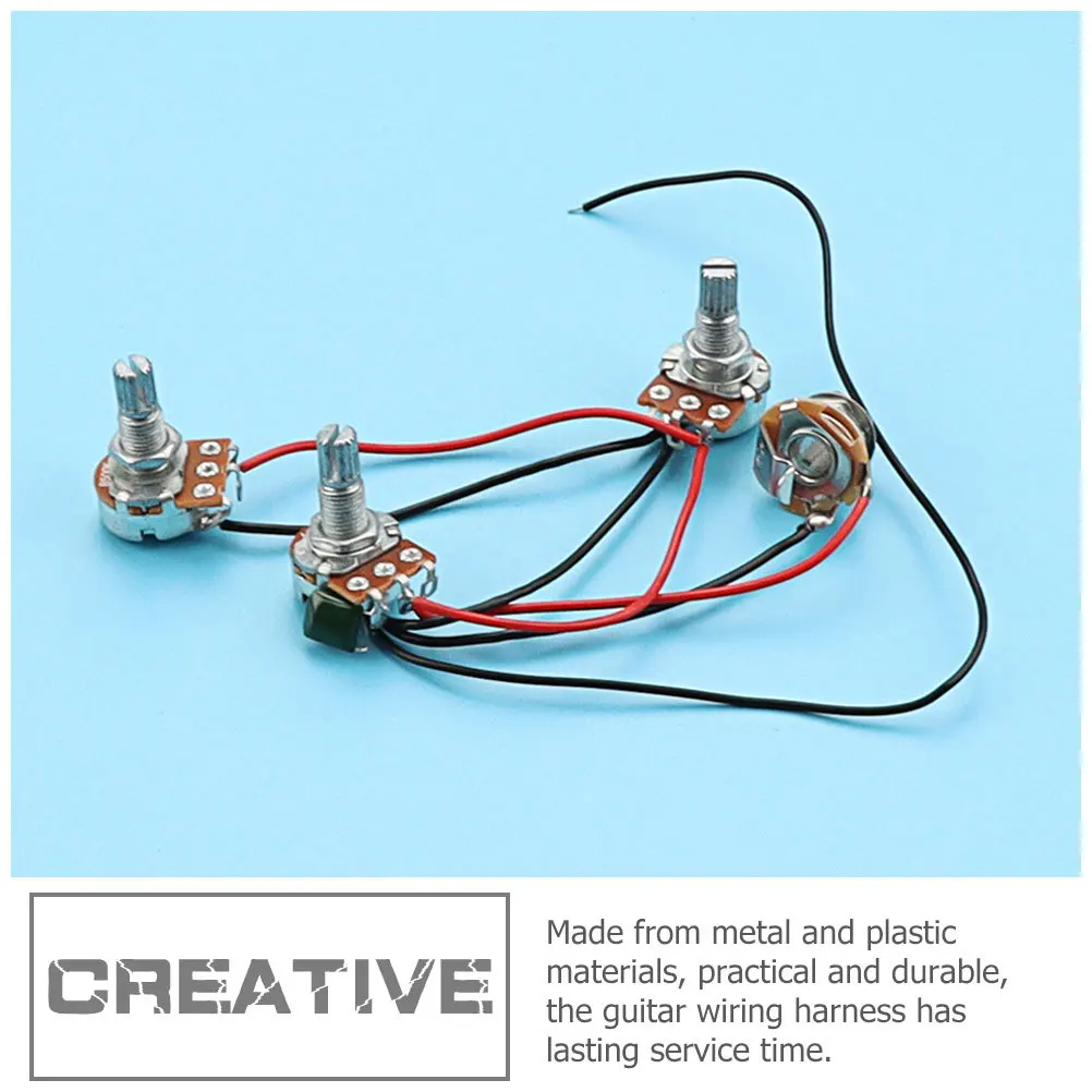 

1Set Prewired 500k Pots Replacement Potentiometer Harness Practical Accurate Durable Lightweight Electric Guitar Parts