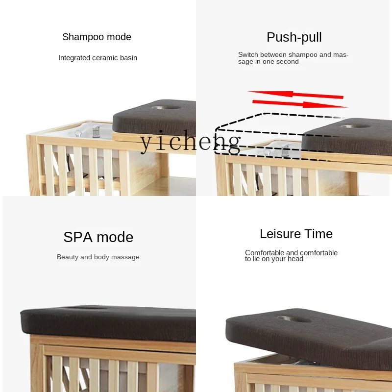 ZC Shampoo Chair Hair Saloon Dedicated Lying Hair Salon Shop Cosmetology Shop Massage Lying Completely Head Therapy Flushing Bed