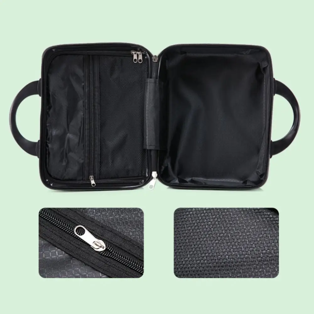 Trousse de maquillage rétro de 14 pouces, sac à main cosmétique, mini valise carrée anti-collision, boîte de voyage avec sangles de vol