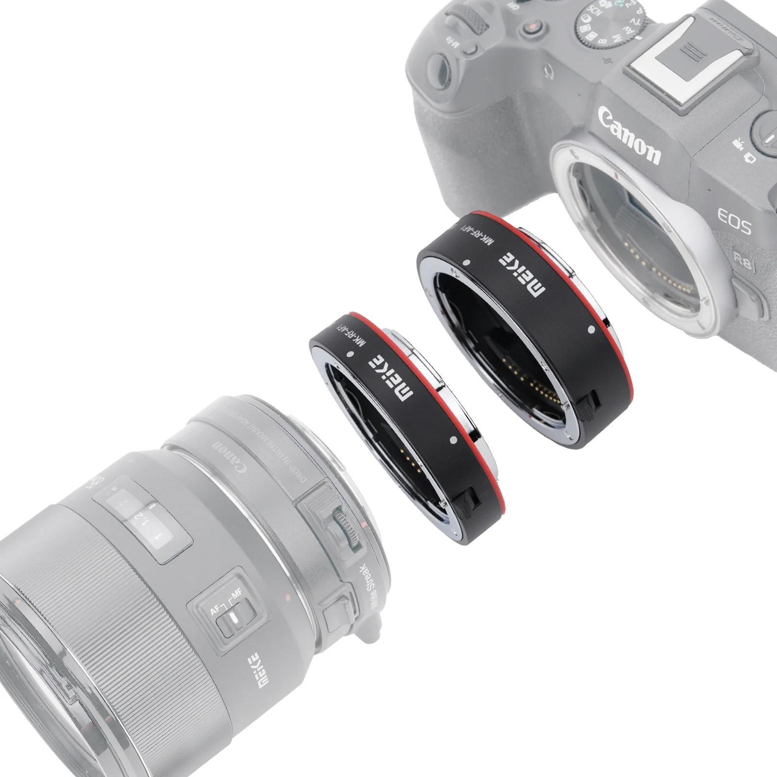 Meike MK-RF-AF1 Metall AF Makro-Verlängerungsring Autofokus-Adapterring 13mm 18mm für Canon EOS-R EOS-RF EOS-RP Serienkameras – Detail 5