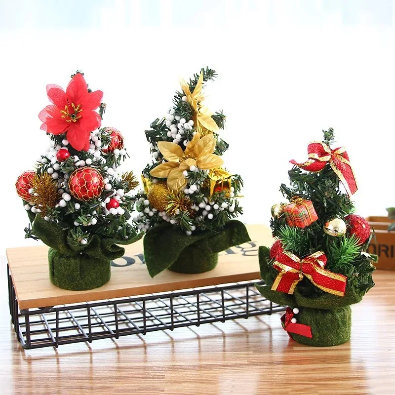 20cm Mini Christmas Tree Desk Table Decor Small Party Ornaments Gift Home Decoration Party DIY Festival Supplies