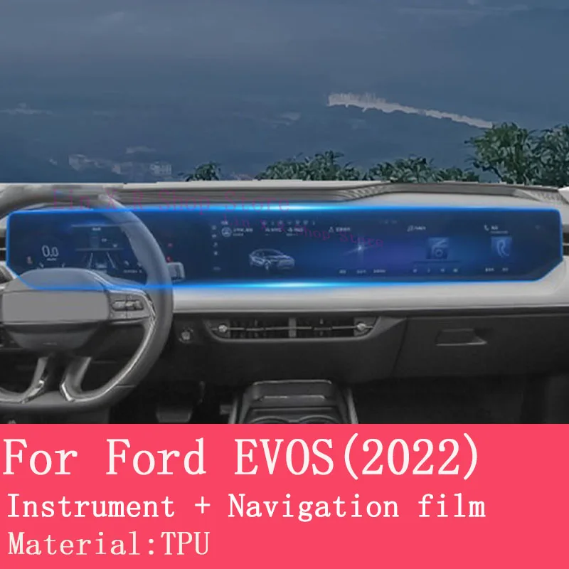 

For Ford EVOS 2022-2023 Gearbox Panel Navigation Screen Automotive Interior TPU Protective Film Cover Anti-Scratch
