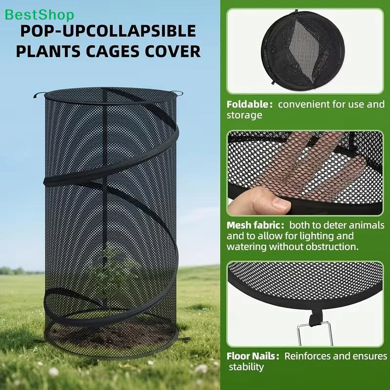 Black -up Plant Protection Cover Animal Insect Resistant Foldable Easy Storage Garden Plant Cover Greenhouse Plant Sunshade