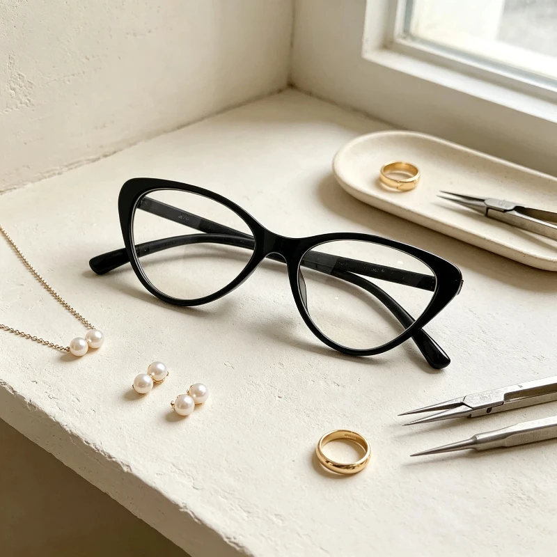 Cat Eye Triangle Frame Eyeglasses Personality Fashion Jewelry Making Tools Party Computer Game Eye Protection Accessories