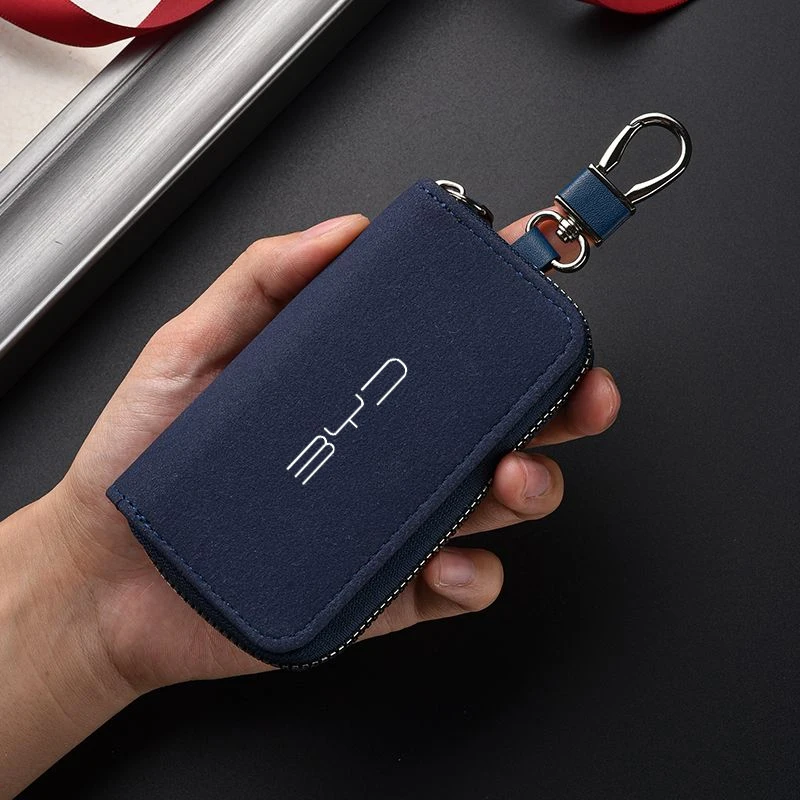 Car Key Cover Case Keyring Emblem Styling Wallet Accessories For BYD Song Pro Yuan Up EV QIn Plus Max Tang Dolphin Seagull Seal