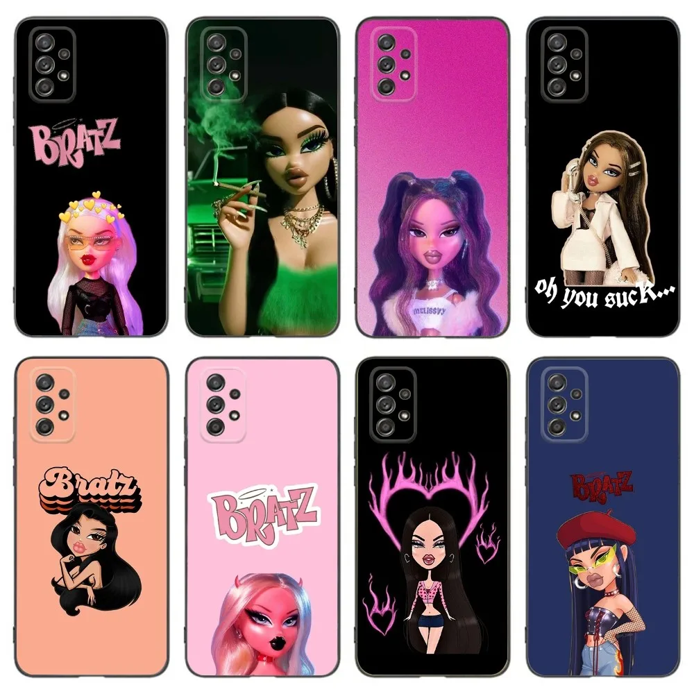 Cute B-Bratz D-Doll Phone Case For Samsung Galaxy A13,A21s,A22,A31,A32,A52,A53,A71,A80,A91 Soft Black Phone Cover