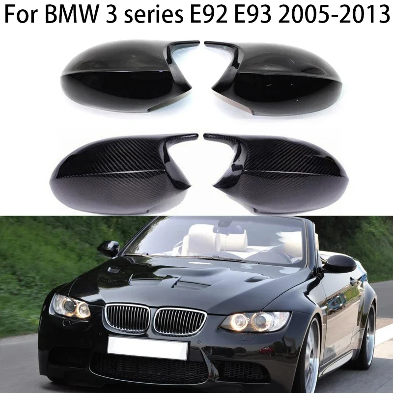 

For BMW 3 Series E92 E93 2005-2013 Car Rearview Side Mirror Covers Cap M Style Replacement Carbon Fiber Gloss Black