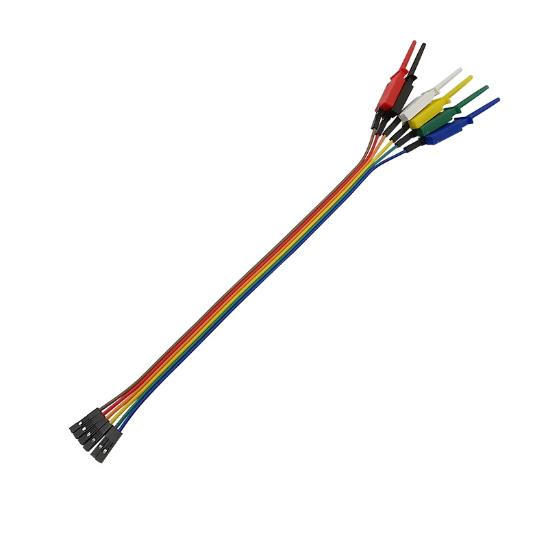 6Pin/set Logic Analyzer Cable Lead Gripper Flat Test Hook Breadboard Jumper Wire Clamp Probe Testing Electrical Equipment