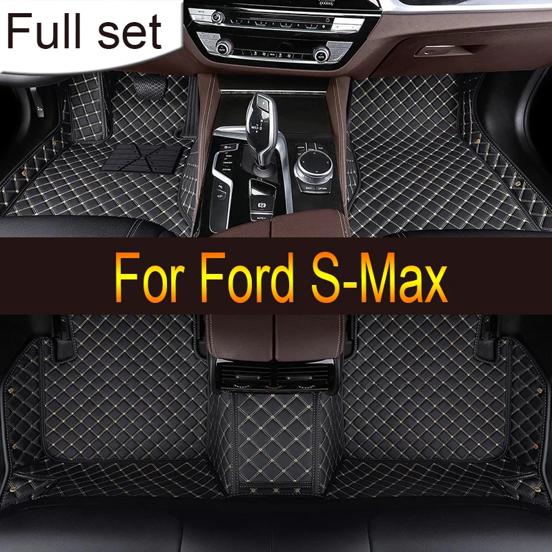 Car Floor Mats For Ford S-Max MK1 2006~2014 7seat Anti-dirt Pads Full Set Waterproof Floor Mat Non-slip Carpets Car Accessories