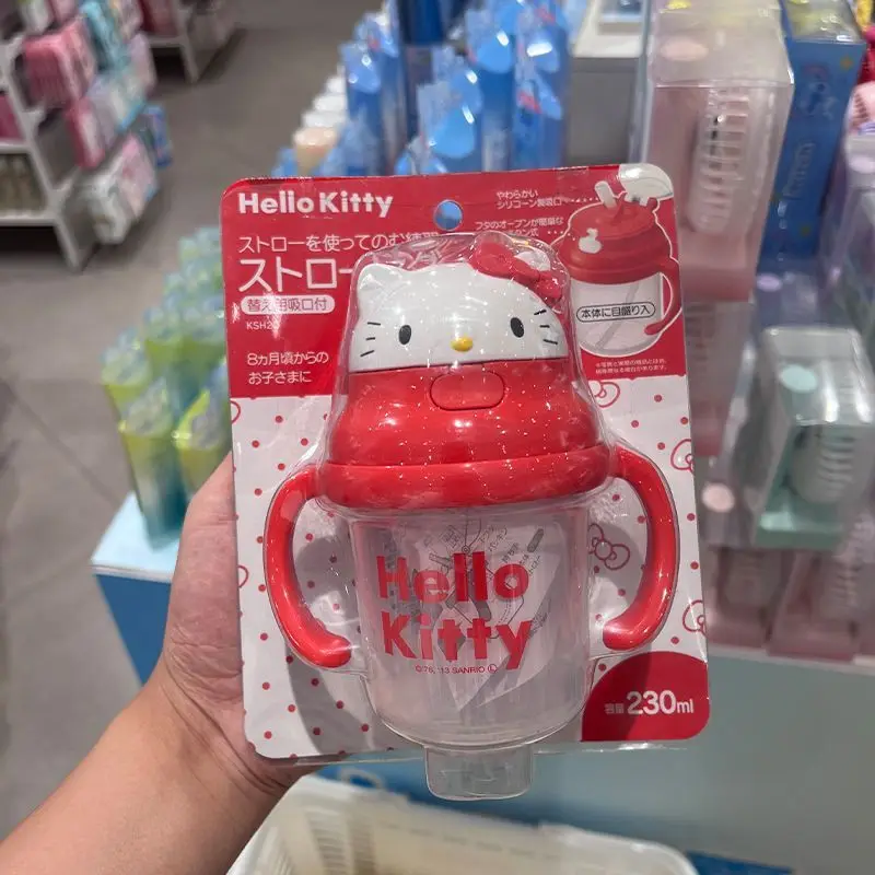 

Милая чашка для воды Sanrio Hello Kitty, кавайная соломенная чашка для чая с молоком, аниме с соломинкой, школьные подарки для детей, портативные