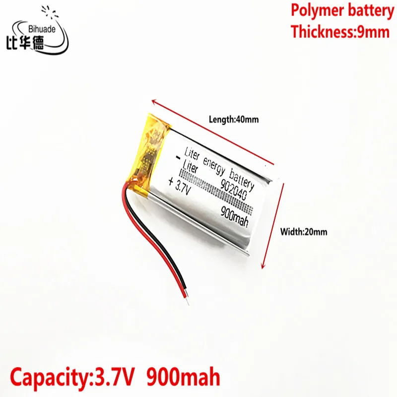 Liter energy battery  3.7V,900mAH 902040 Polymer lithium ion / Li-ion battery for tablet pc BANK,GPS,mp3,mp4