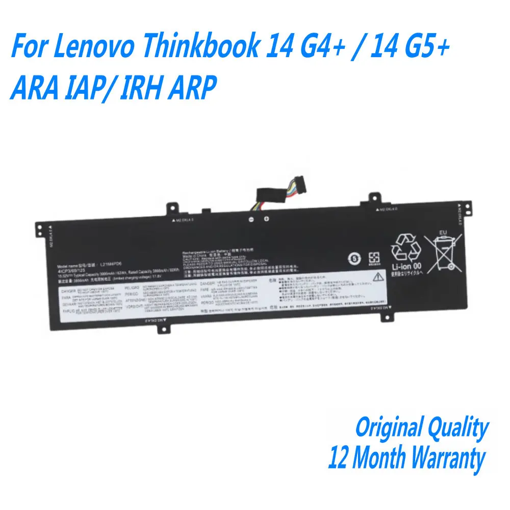 

New L21M4PD6 L21D4PD6 Laptop Battery For Lenovo Thinkbook 14 G4+ / 14 G5+ ARA IAP/ IRH ARP L21L4PD6 L21C3PD5 L21L3PD5 L21M3PD5