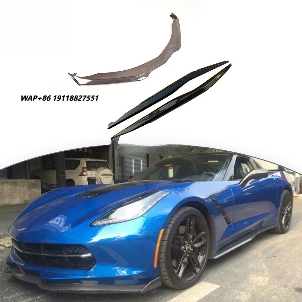 

High Quality C7 Z06 Carbon Fiber Parts Front Lip Side Skirts Car Accessories Car Front Lip and Diffuser Side Bumper