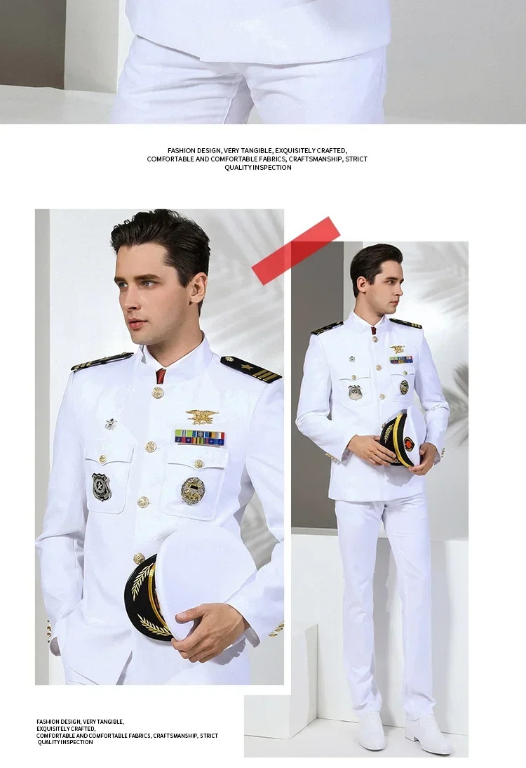 American sailor costume single white suit and accessories