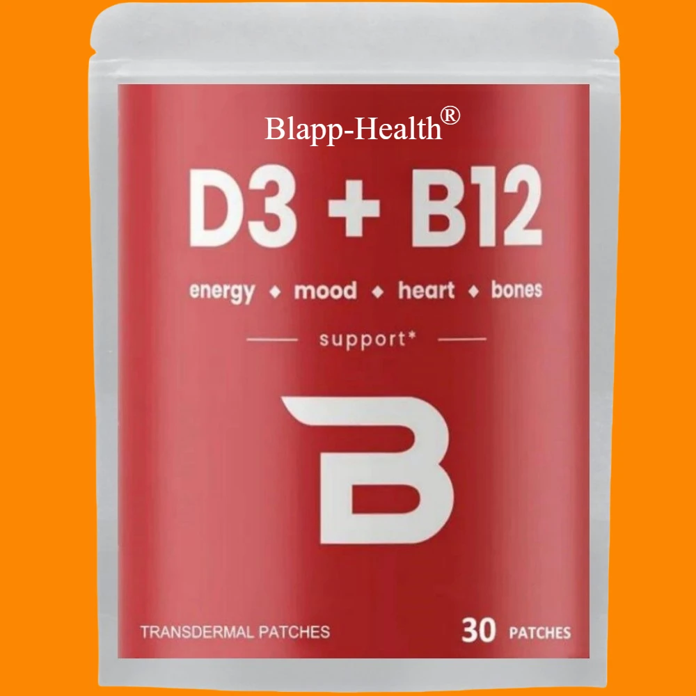 30 Patches Vitamin D3 & Vitamin B12 Transdermal Patches Natural Energy, Mood, Metabolism &