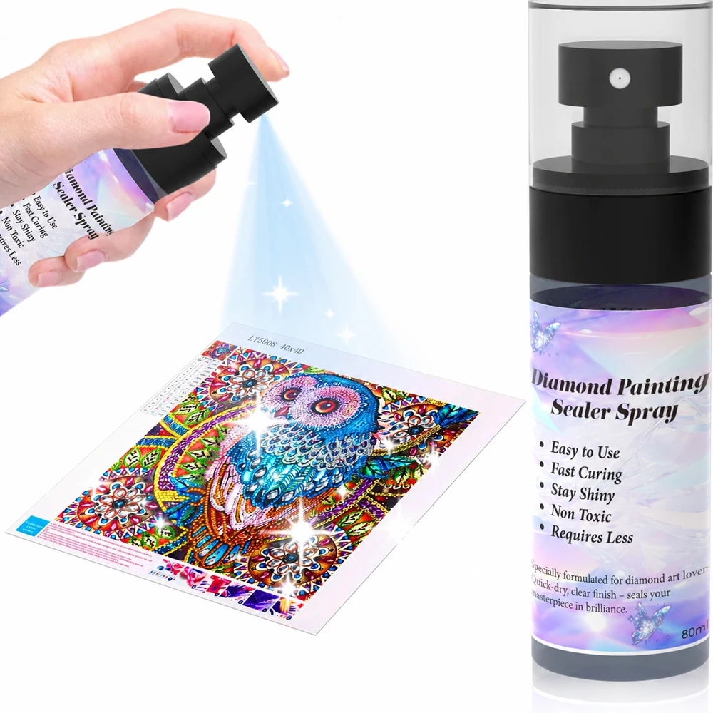 120ml Upgraded Diamond Painting Sealer Spray 30 Minutes Quick Dry Diamond Art Sealer Glue, Keep Diamond Art Fixed and Shiny