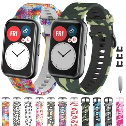 Cinturino in Silicone per Huawei Watch Fit bracciale Smart Watch Camouflage Graffiti Sport Wristband Huawei Watch Fit Strap accessori