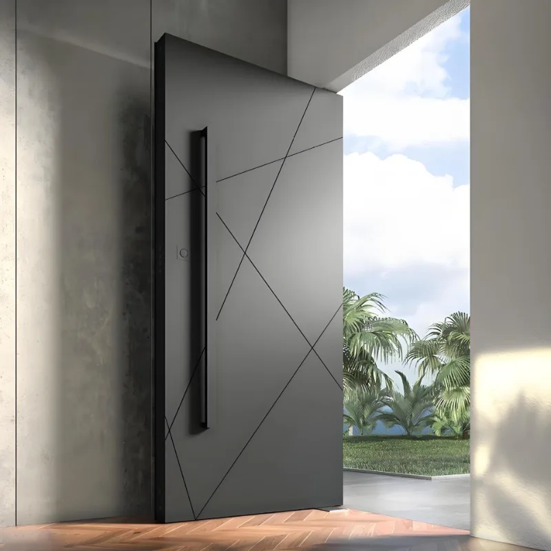 

Cast aluminum door Armored explosion-proof villa entrance door Smart lock Off-axis door office Company hotel customization