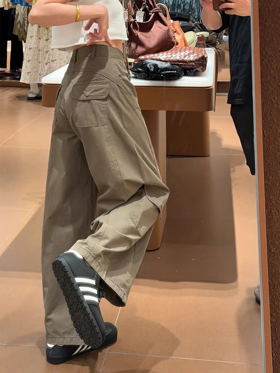 plus Size American Style Workwear Jeans Women High Waist Straight Leg Wide Leg Pants Pear Shape Body Slimming Spring Fashion