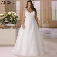 ANGEL elegante Vestidos de Novia de talla grande 2025 personalizado nuevo A-Line sin mangas tul apliques Vestidos de Novia Vestidos de Novia