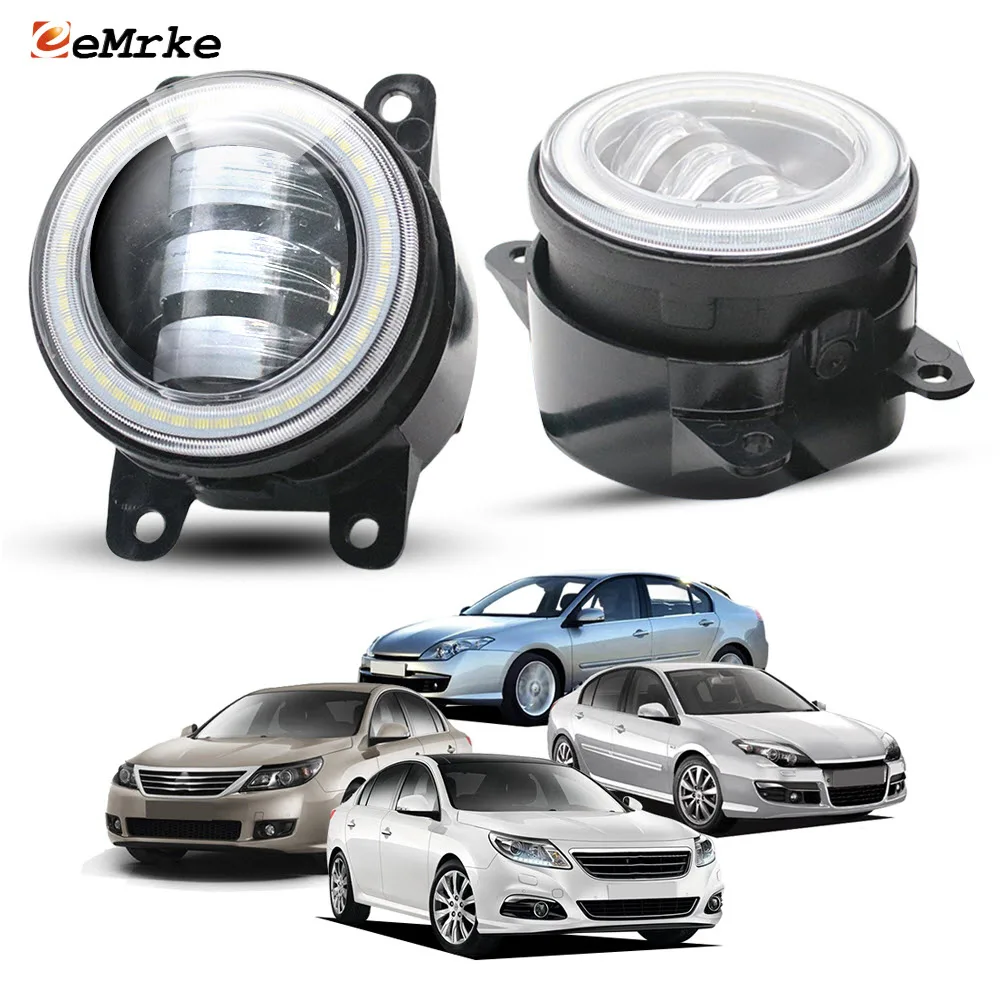 2Pcs Led Fog Lights 40/50W White Yellow For Renault Laguna 3 X91 Latitude L70 Samsung SM5 L43 Upgrade Angel Eye DRL Driving Lamp