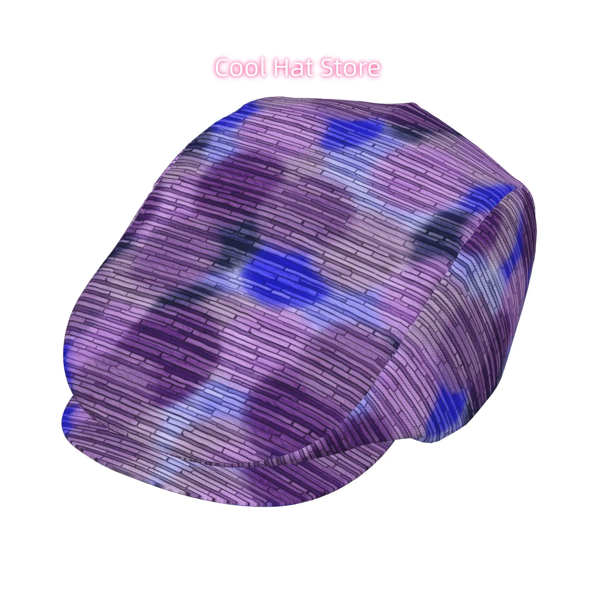 Purple Brick Wall Texture Men And Women Flat-Top Cap, Adjustable Beret, Newsboy Cap, Ivy Caps, Taxi Driver Caps, Irish Capss