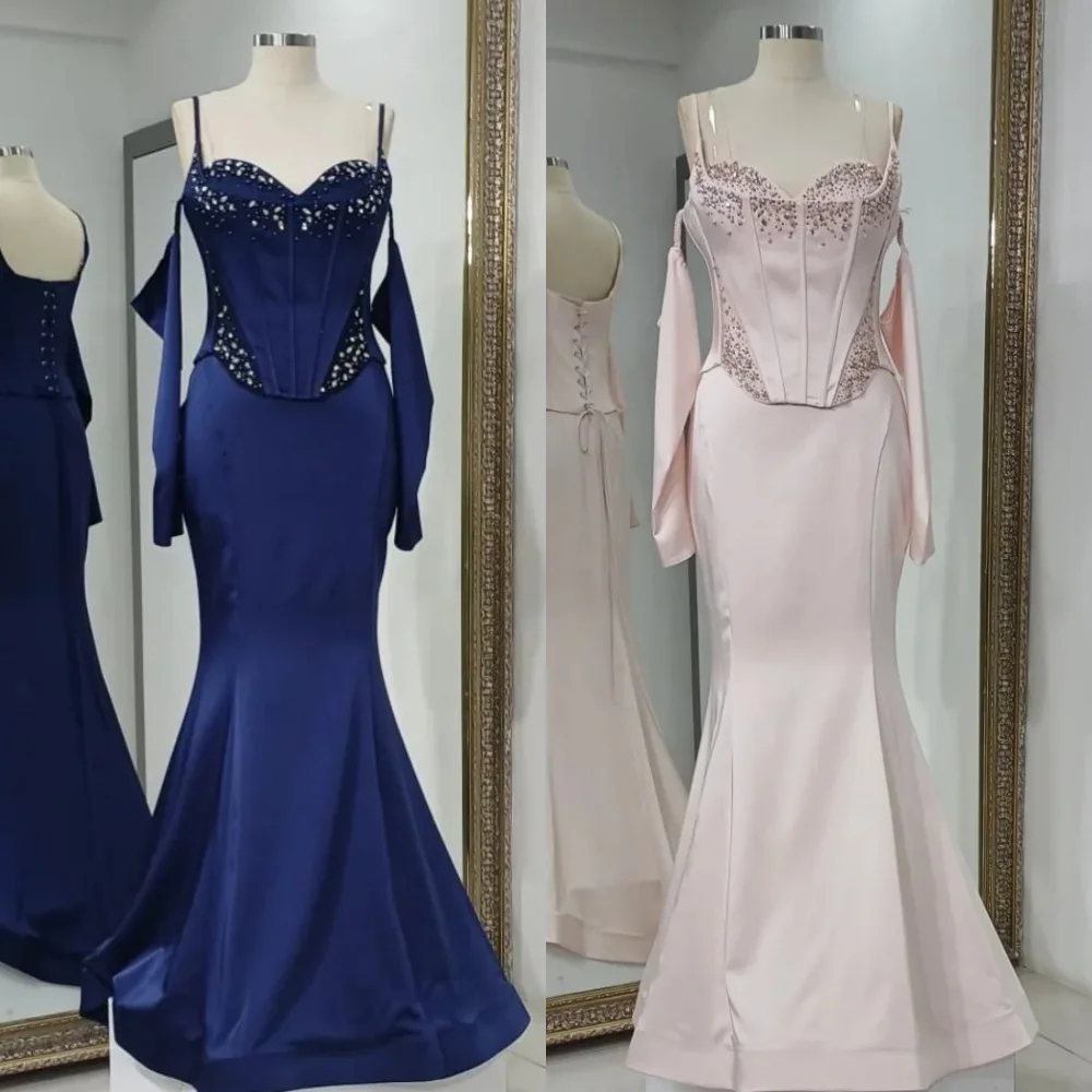 

Customized Rhinestone Beading Off-the-shoulder Mermaid Long Dresses Bespoke Occasion Women Luxury Evening Elegant Party Glitter