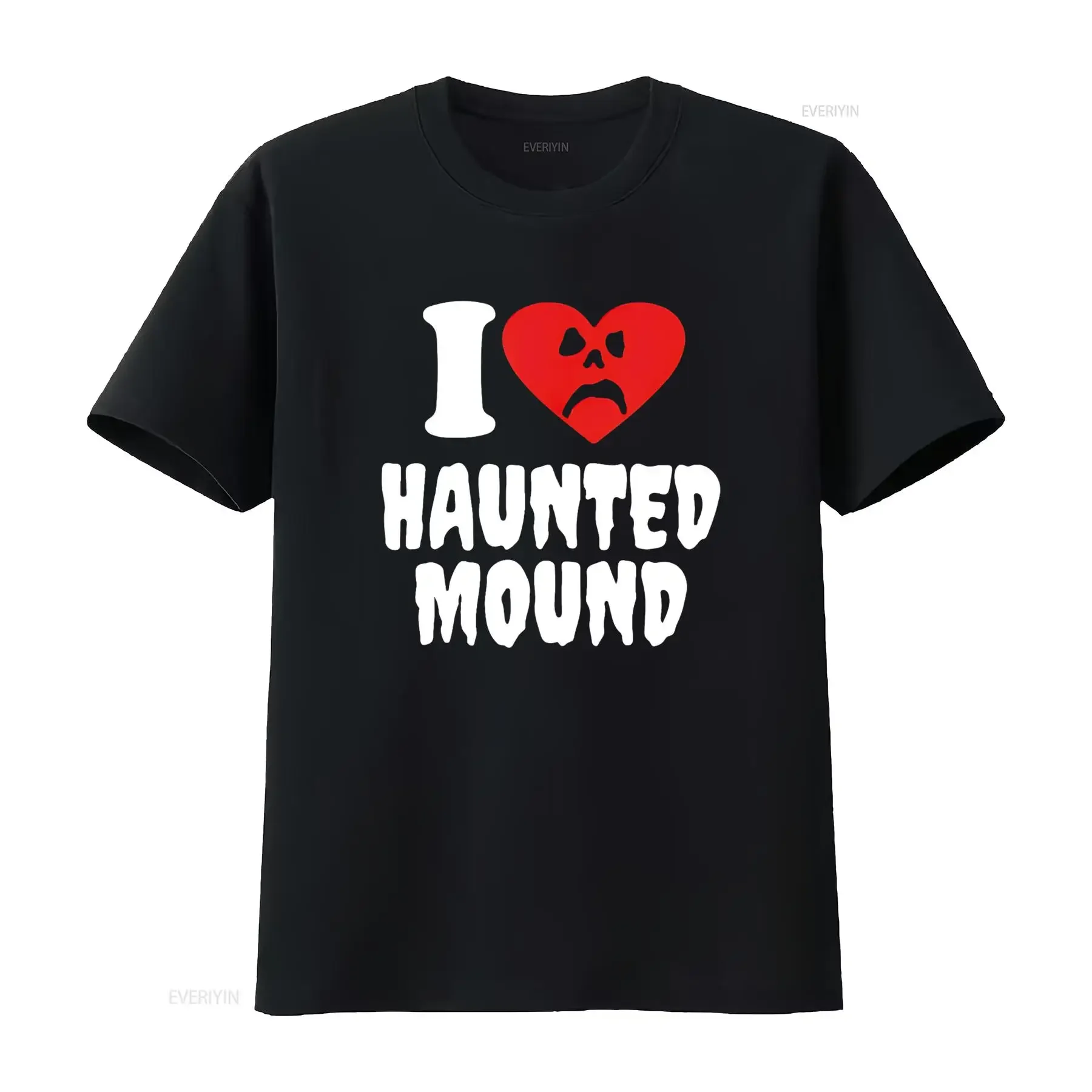 

I Love Haunted Mound T Shirt vintage Washed designer clothes Slightly Soft Breathable Unisex Comfortable streetwear graphic
