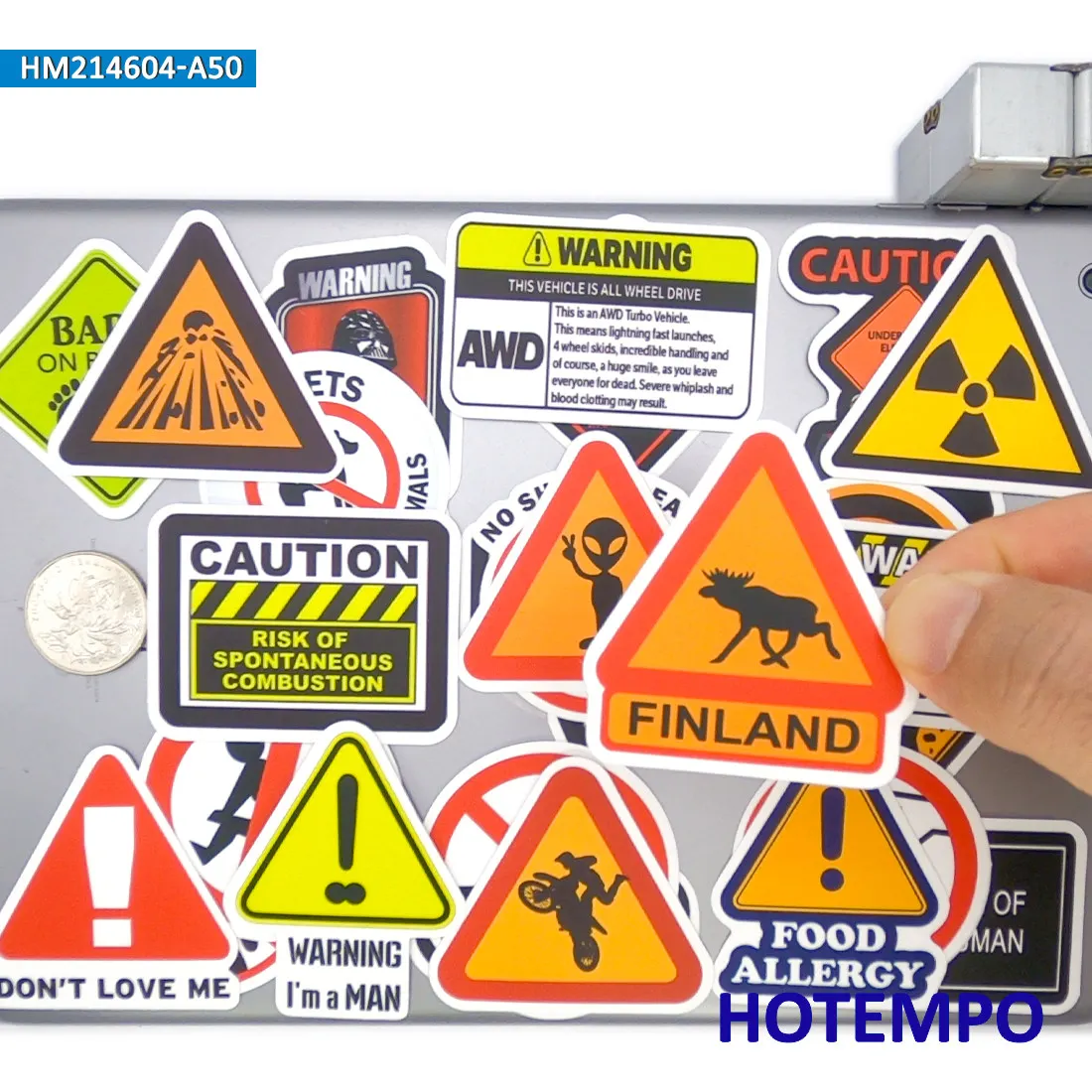 20/30/50 pezzi, Set di adesivi di avvertimento, Pericolo Stop Sicurezza Cautela Slogan, Adatto per decorazione, laptop, auto, telefono, moto, album, bagagli, casco, Pacchetto di adesivi divertenti