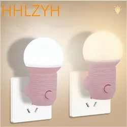 HHLZYH Led Light Eye Protection Night Light Lamp Led Mini Night Light Switch Plug-In  Use For Bedside Baby Feeding Living Room