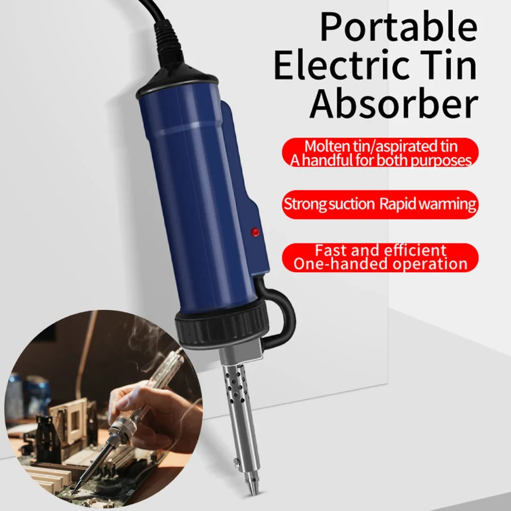 BBT-580 ferramenta de sucção automática de lata ac 110v/220v sugador de solda a vácuo portátil com 3 pontas de sucção para remoção de estanho e solda