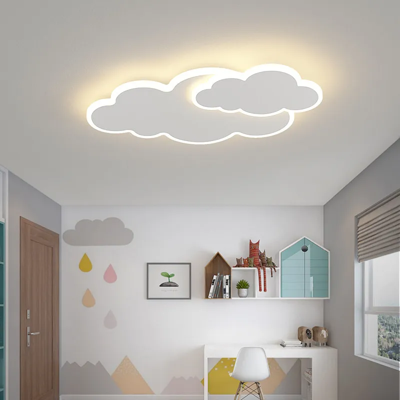 Modern LED Children's Living Room, Dining Room, Bedroom White Cloud Ceiling Light, Creative Study Lighting, Home Decoration Lamp