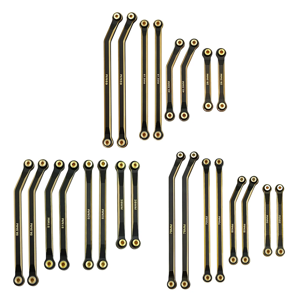 AXSPEED Heavy Brass High Clearance Chassis 8 Links Linkage Set Add Weight for 1/24 RC Crawler Car Axial SCX24 JLU Ford Bronco