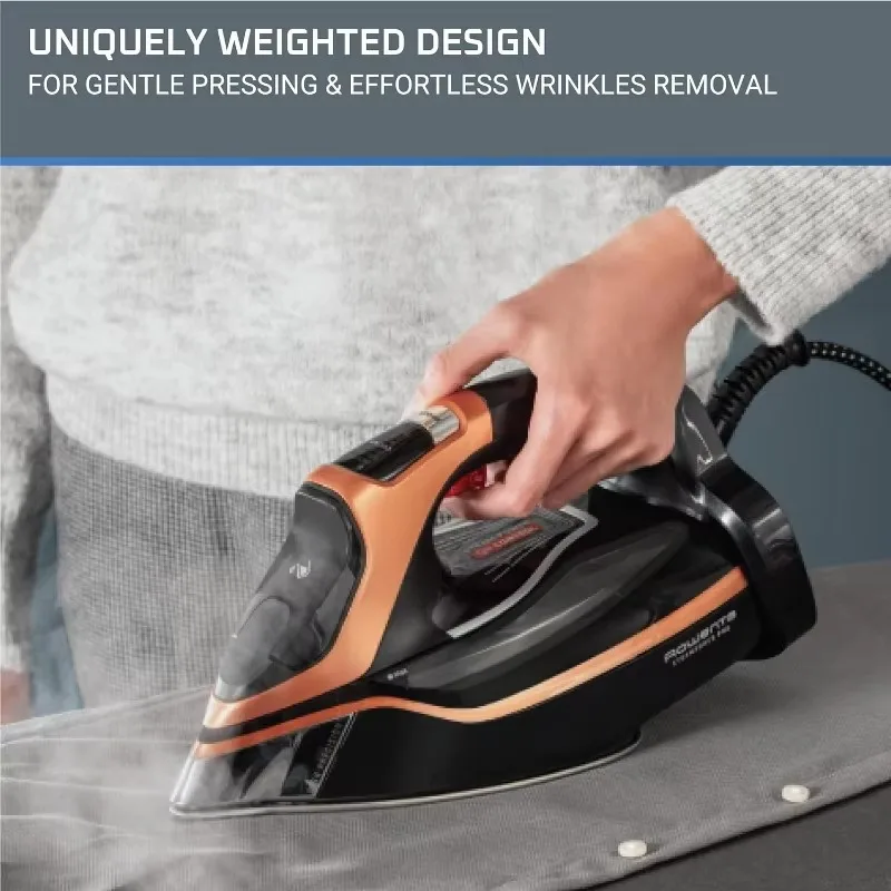 Rowenta, Iron, Steam Force Pro Stainless Steel Soleplate Steam Iron, 400 Microsteam Holes, 1850 Watts, Auto-off, Ironing, DW9540