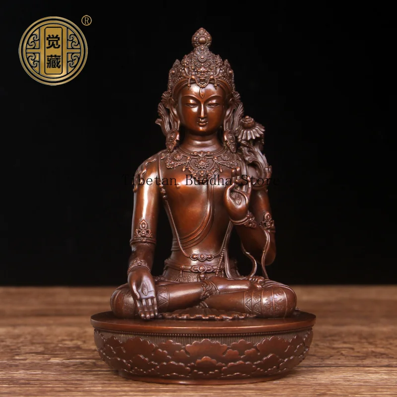 Bronze Whiteness Mother Bodhisattva Buddha Statue Ornament Like Dharma Statue Home Buddhist Hall Offers Bronze Statue of Crafts