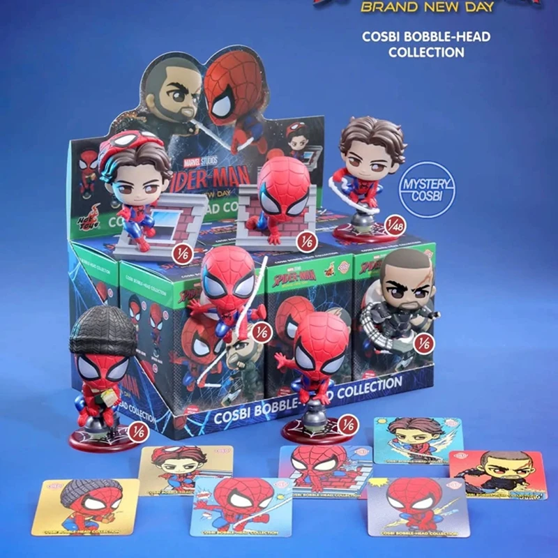 Оригинальная лицензионная фигурка Marvel Hot Toys Cosbi Spider-Man Reborn Hero Series, мини-фигурка из ПВХ с качающейся головой, в слепой коробке, аниме-персонаж Рино